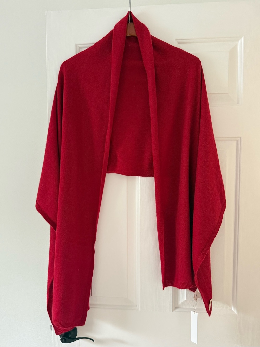 Sasso + smyth wool and cashmere red travel wrap shawl
